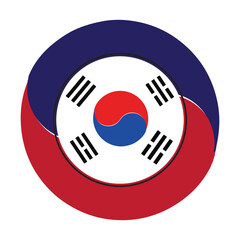 vectors illustration of the South Korean flag icon
