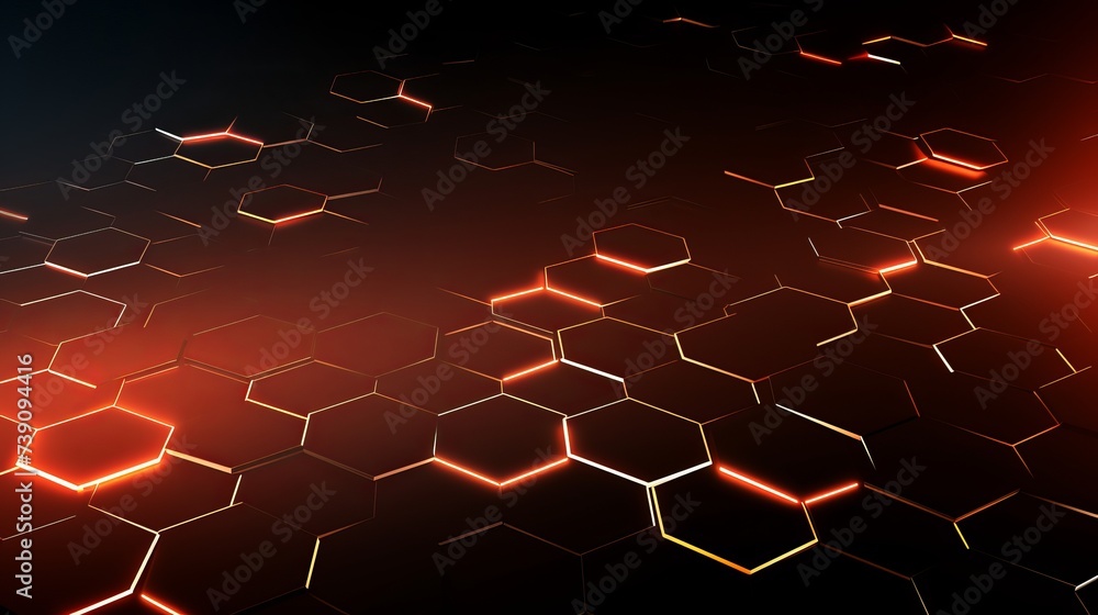 Poster abstract background hexagon network technology