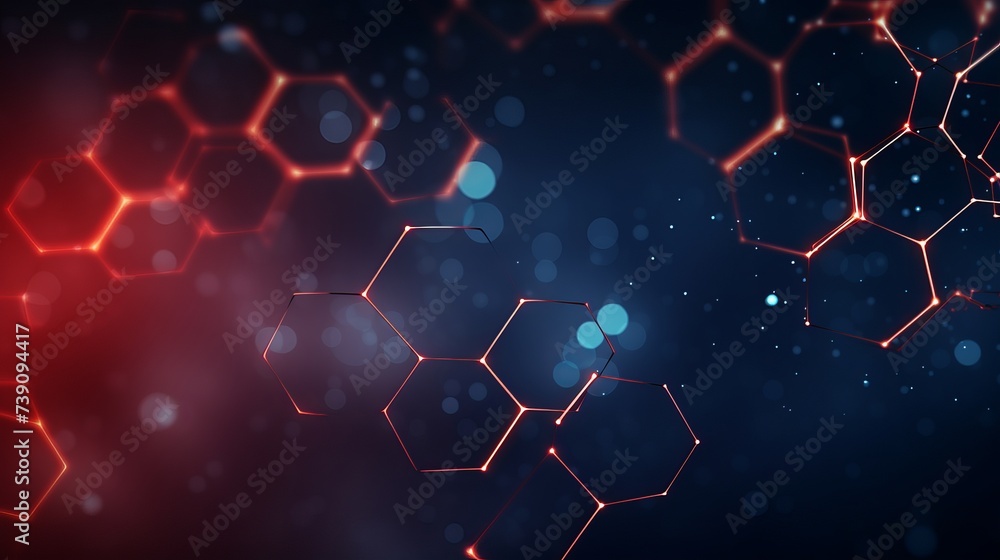Poster abstract background hexagon network technology
