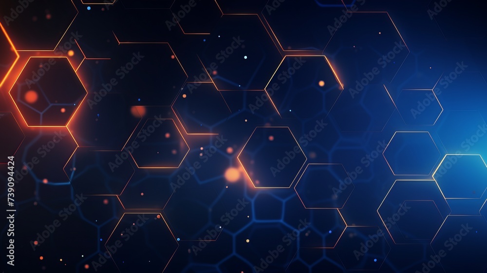 Poster abstract background hexagon network technology
