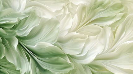 Willow Oak Fusion: Close-up of willow and oak leaves blending in soft ivory and pale green.