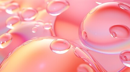 Abstract oil bubbles background. Cosmetic liquid beauty product. Face serum texture