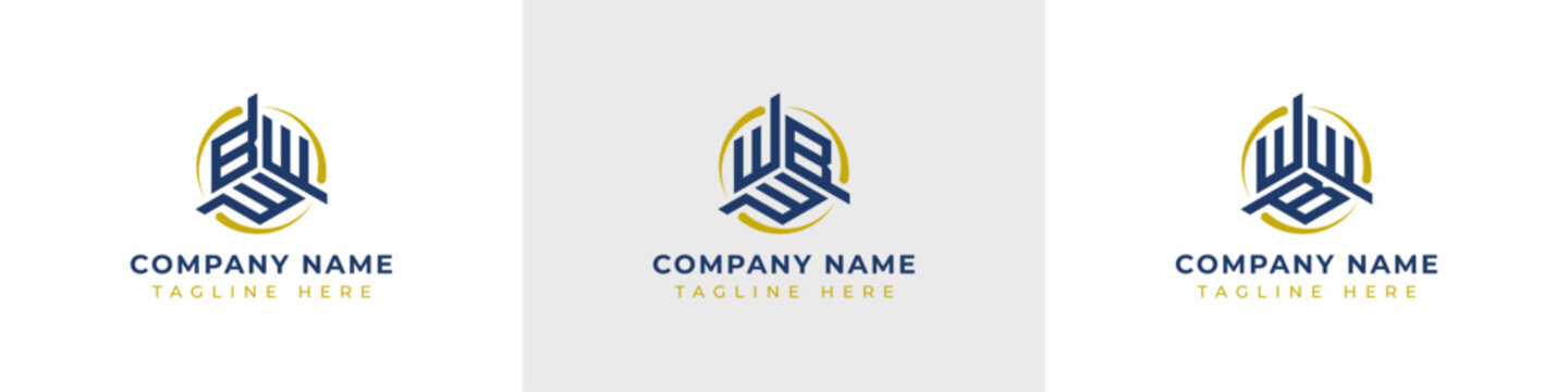 Letters BWW, WBW, WWB Monogram Logo Set, suitable for any business with BWW, WBW, WWB initials