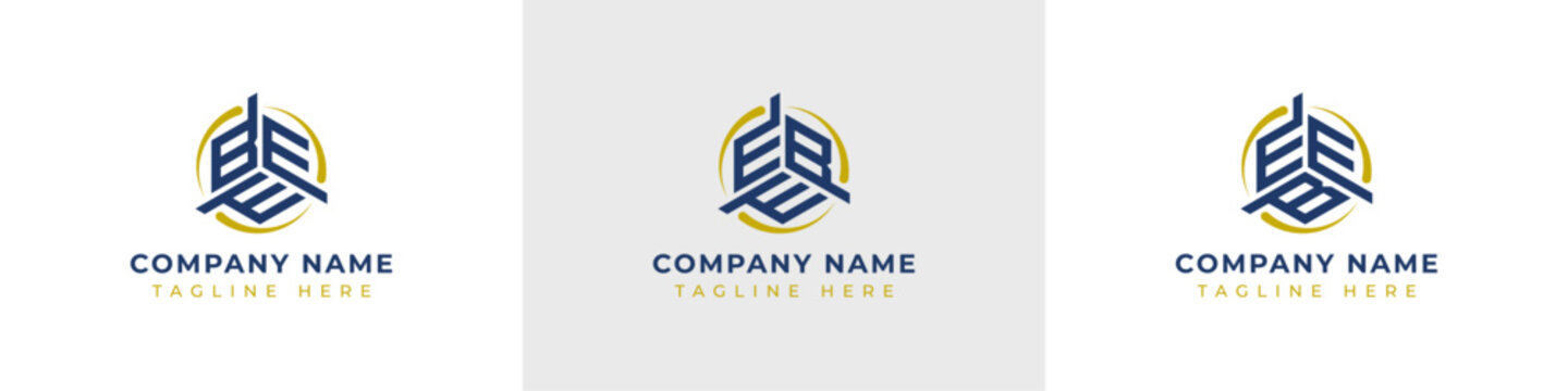Letters BEE, EBE, EEB Monogram Logo Set, suitable for any business with BEE, EBE, EEB initials