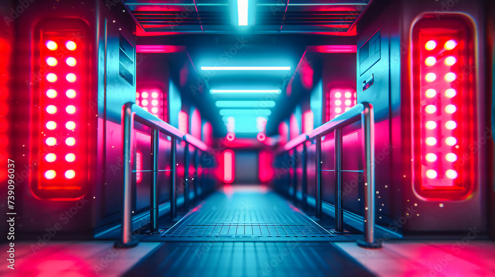 Poster future passage: a corridor of possibilities, where light and architecture guide the journey through 