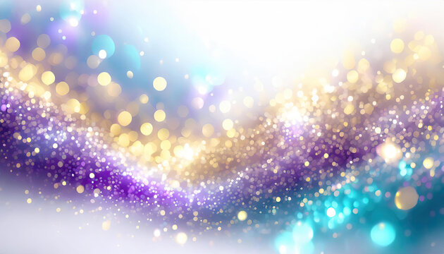 Abstract background with gold particle, Christmas Golden light shine particles Bokeh Effect Holiday Glitter, Generated AI