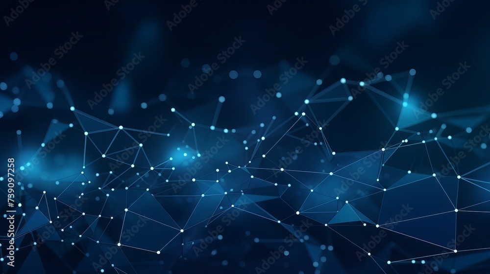 Aufkleber concept of network. abstract futuristic technology with polygonal shapes on dark blue background. co