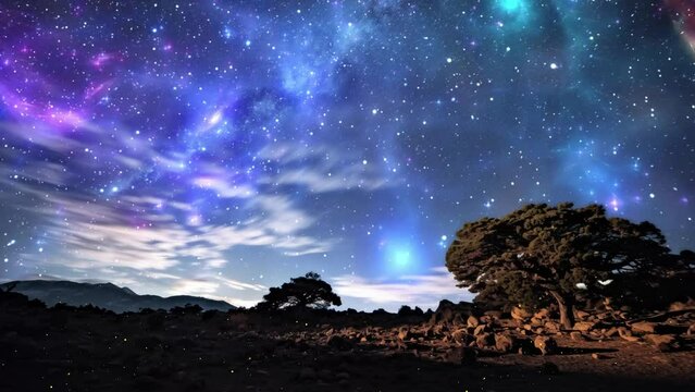 beautiful sky background. an awe inspiring astrophotography image of a cosmic. seamless looping overlay 4k virtual video animation background 
