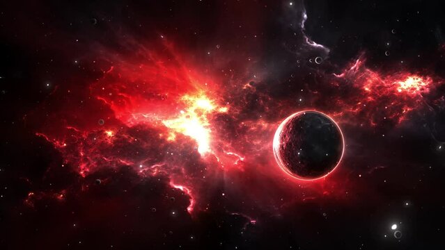 an extraordinary astrophotography image of an exoplanet.  space background illustration. seamless looping overlay 4k virtual video animation background 