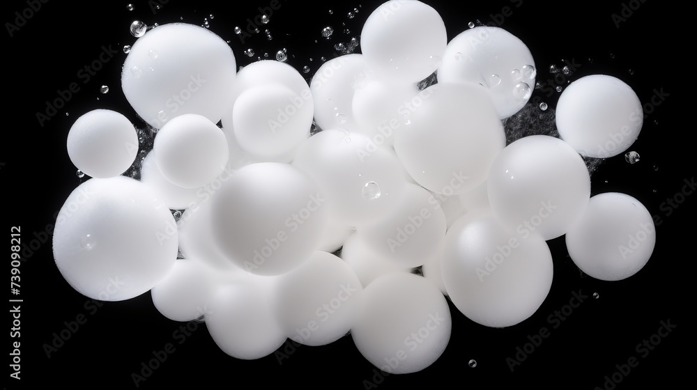 Poster foam, bubble isolated on black, with clipping path texture and background