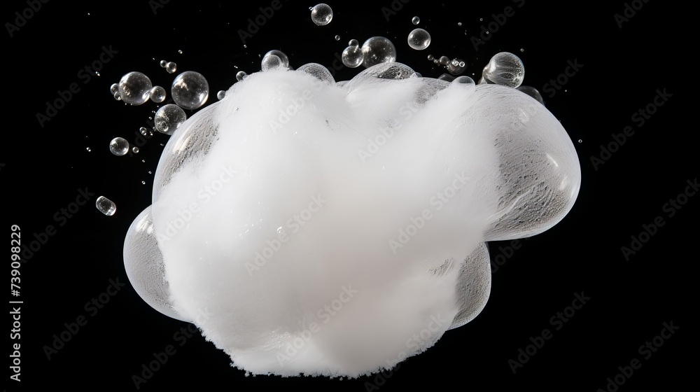 Poster foam, bubble isolated on black, with clipping path texture and background