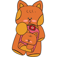 The illustration of a caramel bottle sauce