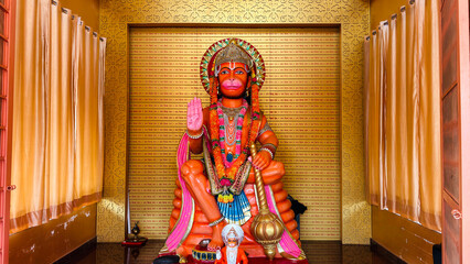 Statue of Lord Hanuman, the Lord of monkeys and devotee of Lord Rama.