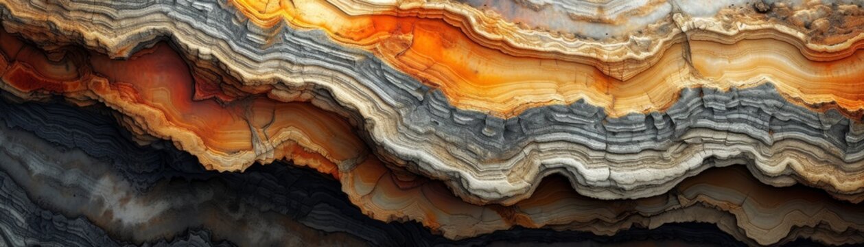 abstract rendering of layered sedimentary rock background, rich earth tones with detailed textures