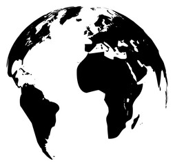 Black World map PNG transparent background © thekopmylife