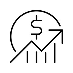 Revenue icon, income, increase, growth, money, graph, business and finance