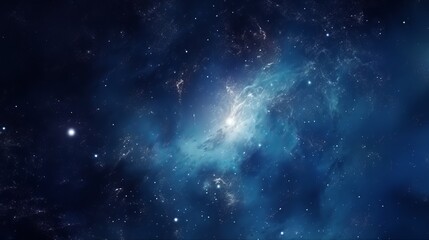 Naklejka premium Space scene with stars in the galaxy. Panorama. Universe filled with stars, nebula and galaxy,.