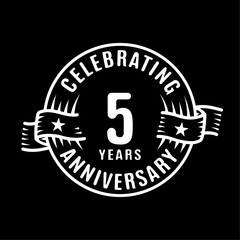 Fototapeta premium 5 years logo design template. 5th anniversary vector and illustration.