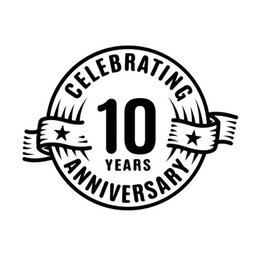 10 years logo design template. 10th anniversary vector and illustration.