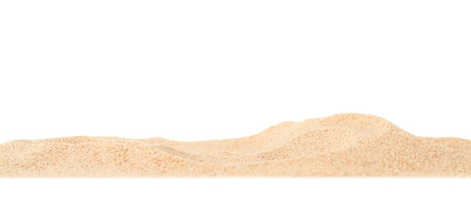 Sand Beach Isolated White Background Texture Summer Desert Zen Garden Coast Ocean for Vacation, Hot Summer Tropical Scene Chill Nature, Summer Time Yoga Holiday Dune Pile Dry Brown Heap Particle.