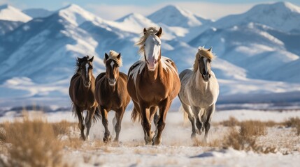 Obraz premium Gorgeous American Quarter horses, located in Montana near Wyoming