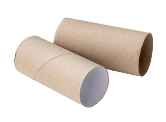 Tow tissue cores isolated on white background with clipping path