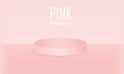 The realistic 3D pink cylinder podium is an elegant and modern platform for showcasing products prominently. Its design is simple yet attractive, featuring a feminine touch suitable for various produc - obrazy, fototapety, plakaty
