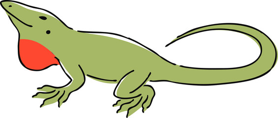 Obraz premium 手描きのアノールのイラスト