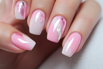 Exciting elevated nail designs in pink - obrazy, fototapety, plakaty