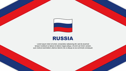 Russia Flag Abstract Background Design Template. Russia Independence Day Banner Cartoon Vector Illustration. Russia Template