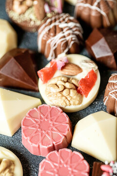 Assorted Chocolates Displayed on a Table