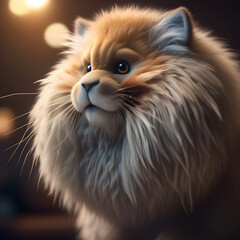 Cute fluffy pet digital illustration