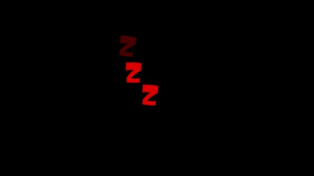 Sleeping symbol zzz on transparent background