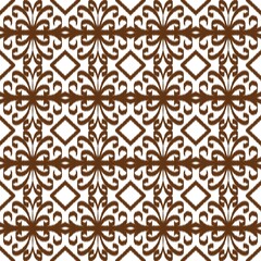 Seamless ikat pattern on white background.