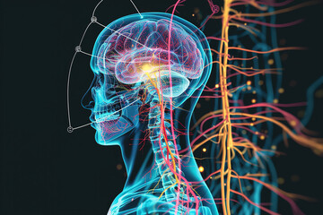 A dynamic visual representation of the sympathetic and parasympathetic divisions of the autonomic nervous system, depicting their respective roles in stress response and relaxation.