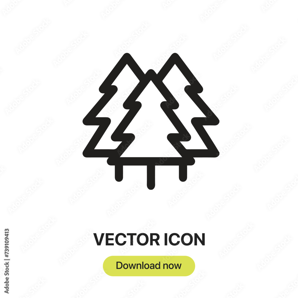 Poster forest icon vector. linear-style sign for mobile concept and web design. forest symbol illustration.