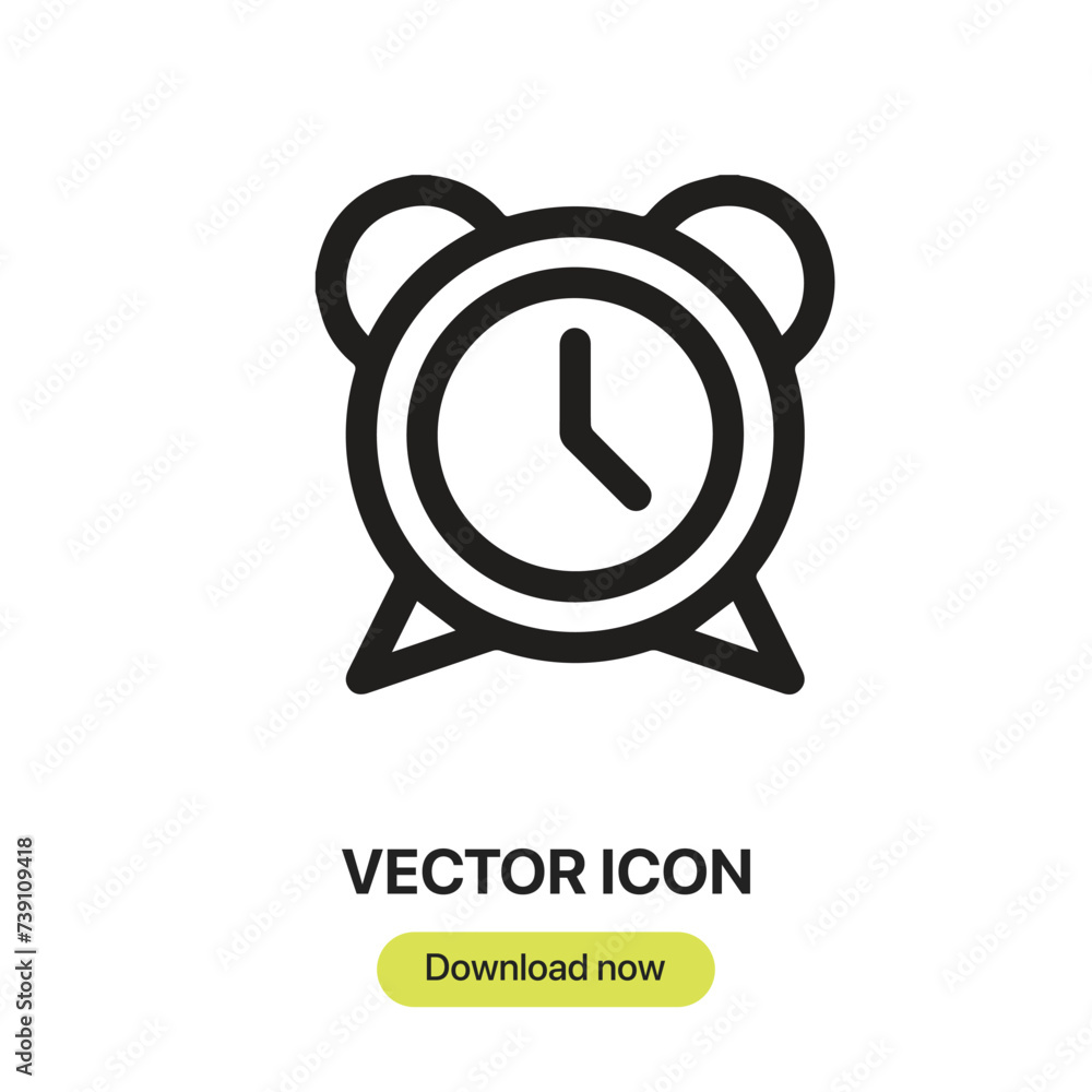 Poster alarm icon vector. linear-style sign for mobile concept and web design. alarm symbol illustration. p