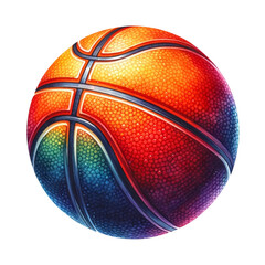 Basketball colorful Watercolor clip art
