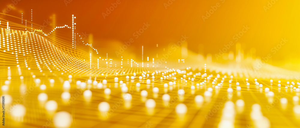Poster fiber optic dreams: a network of light and color, mapping the invisible pathways of connection and c