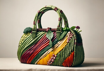 a handbag made entirely from vegetables
