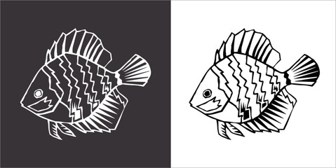 Illustration vector graphics of fish icon