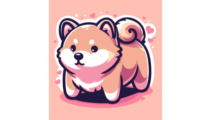 Concept of a cute dog image. Vector illustration.