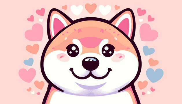 Concept of a cute dog image. Vector illustration.