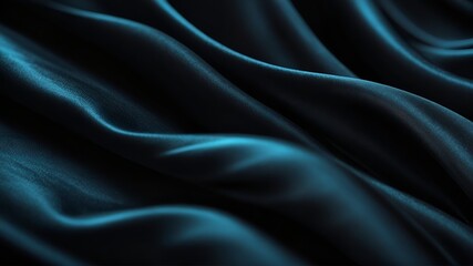 Wavy folds of luxury satin velvet, elegant and smooth pastel black abstract silk texture folds background