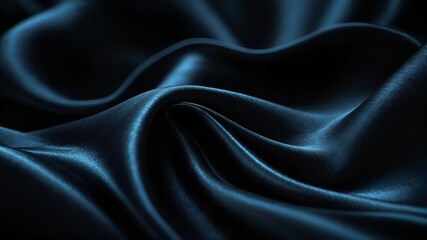 Obraz premium Wavy folds of luxurious satin velvet, elegant and smooth black abstract silk texture folds background