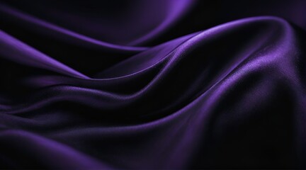 Fototapeta premium Wavy folds of luxurious satin velvet, elegant and smooth dark purple abstract silk texture folds background