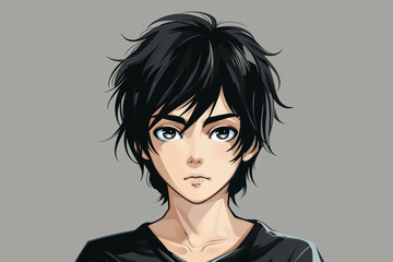 face handsome young man anime style character
