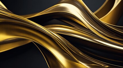 abstract stacked gold ribbons. modern wave texture background
