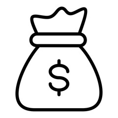 Money Bag Icon Element For Design