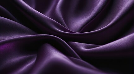 Obraz premium Wavy folds of luxurious satin velvet, elegant and smooth purple abstract silk texture folds background
